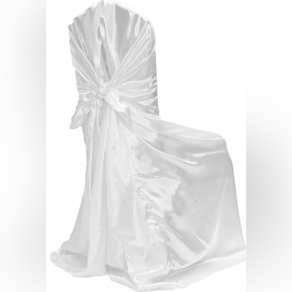 20 White satin pillowcase style chair covers